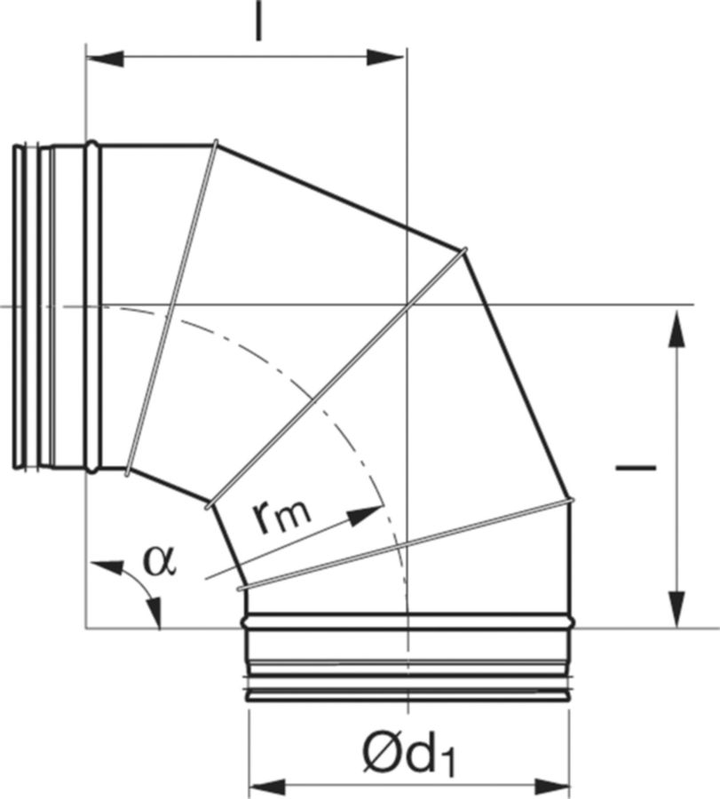 Segmentbogen 90° - BFU
