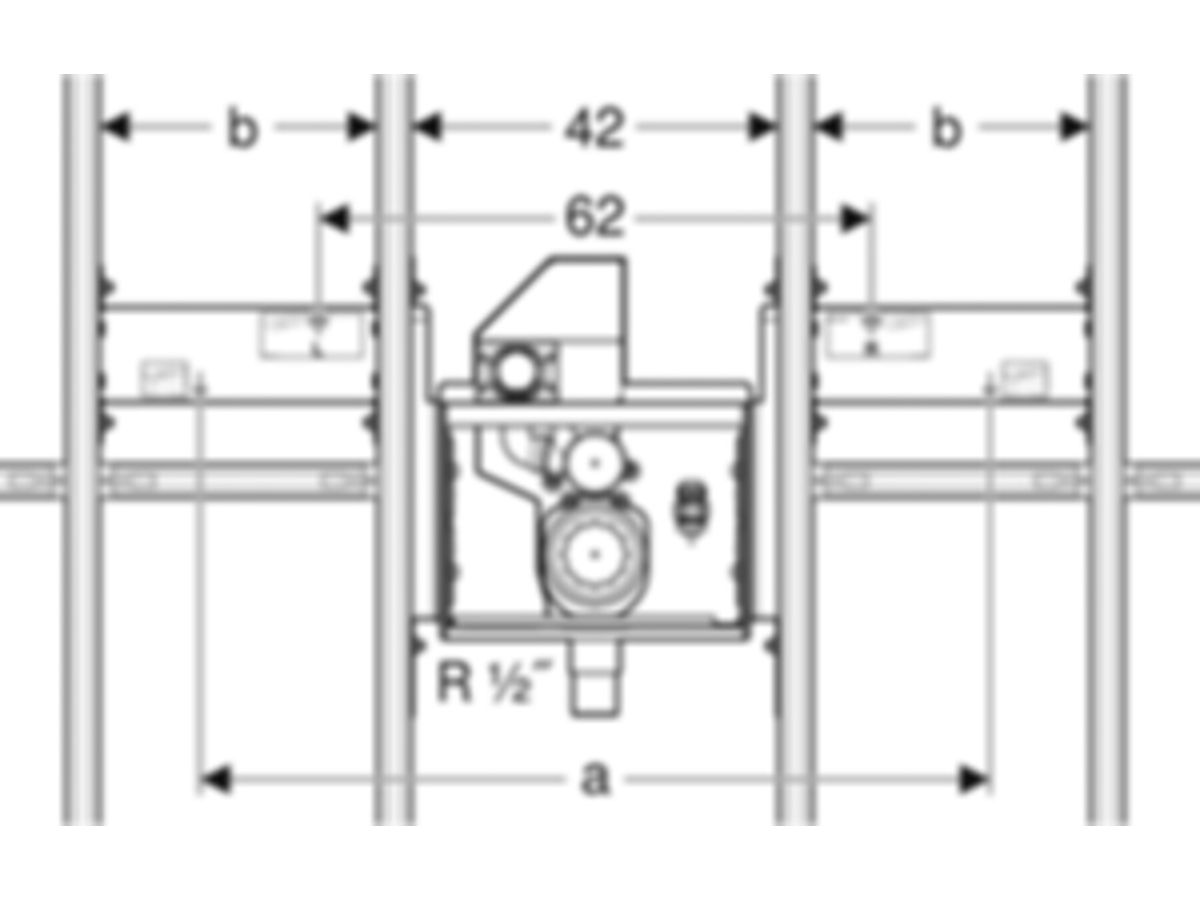 Geberit GIS SET für ONE Waschtisch - mit Unterputz-Clou/Siphon, 74x24.5 cm