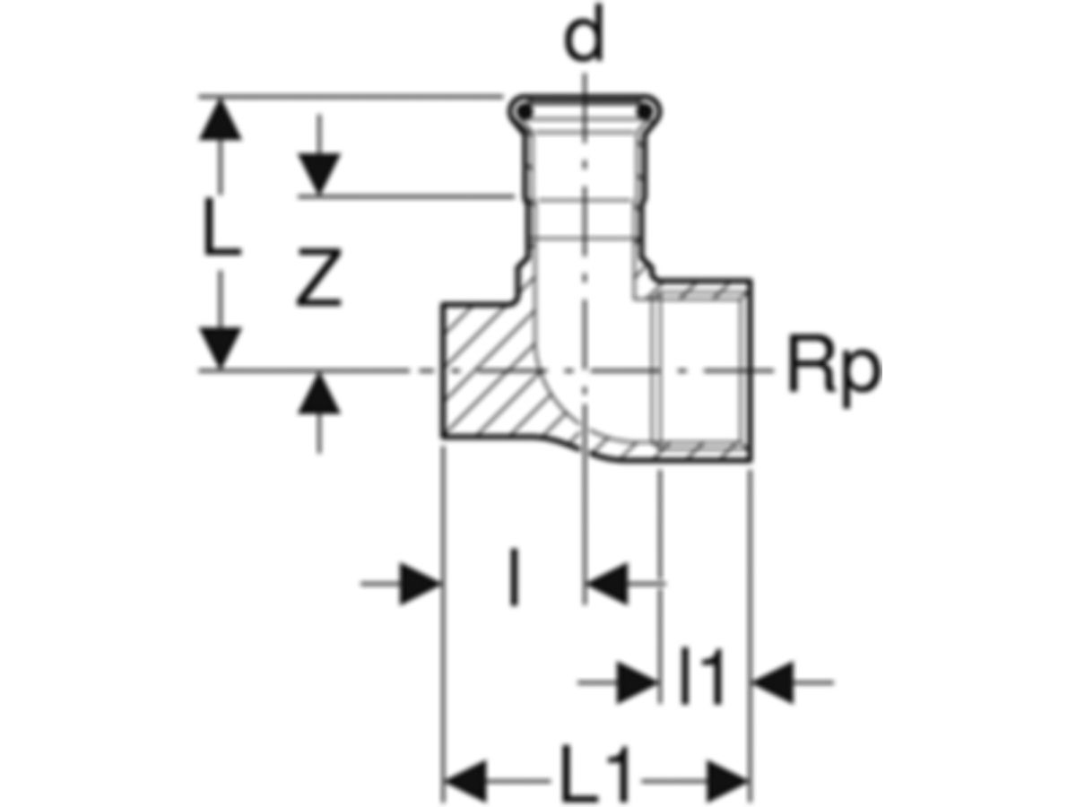 Gasanschlusswinkel Gas 22/1"