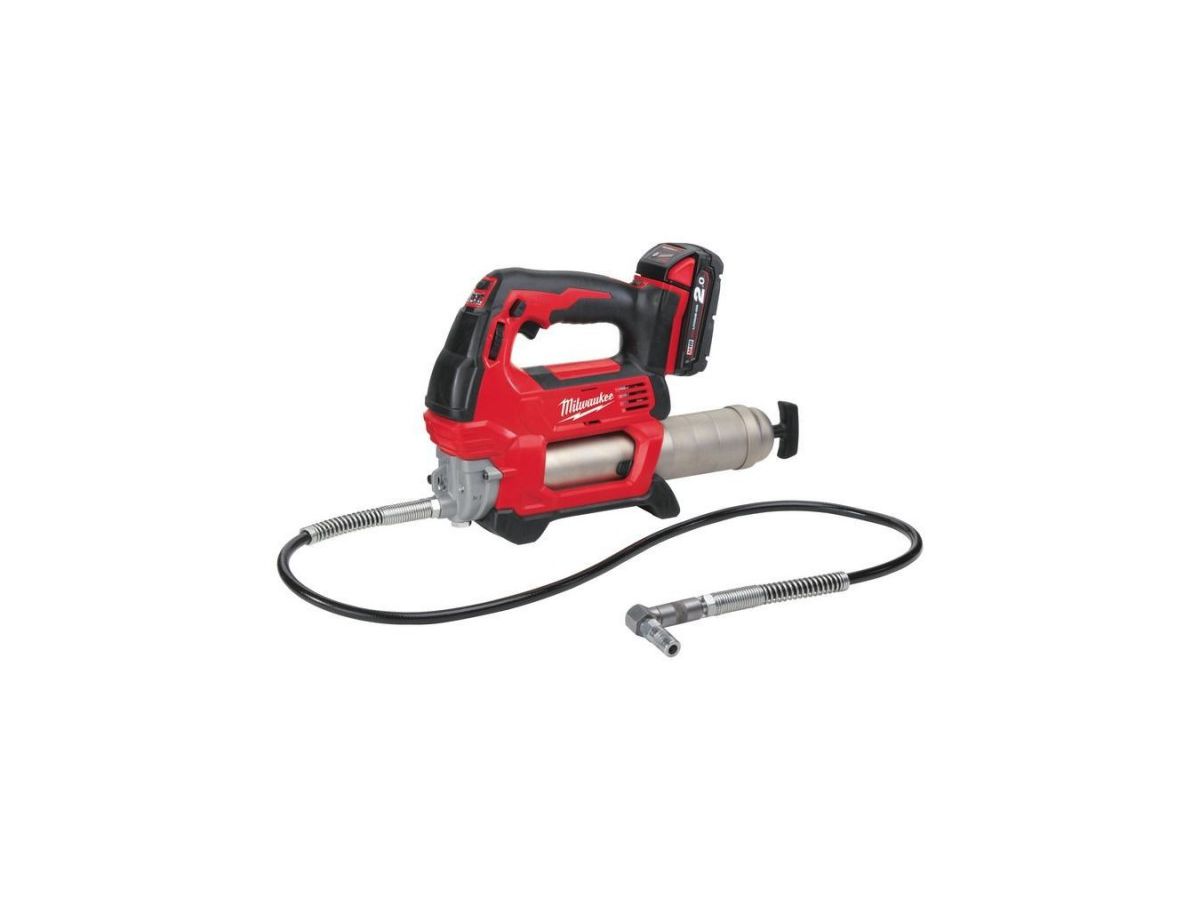 Akku-Fettpresse Milwaukee M18 GG/2.0 Ah. - im Transportkoffer, Betriebsdr.690bar