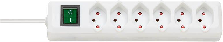 Steckdosenleiste mit Schalter 6-fach - weiss T13