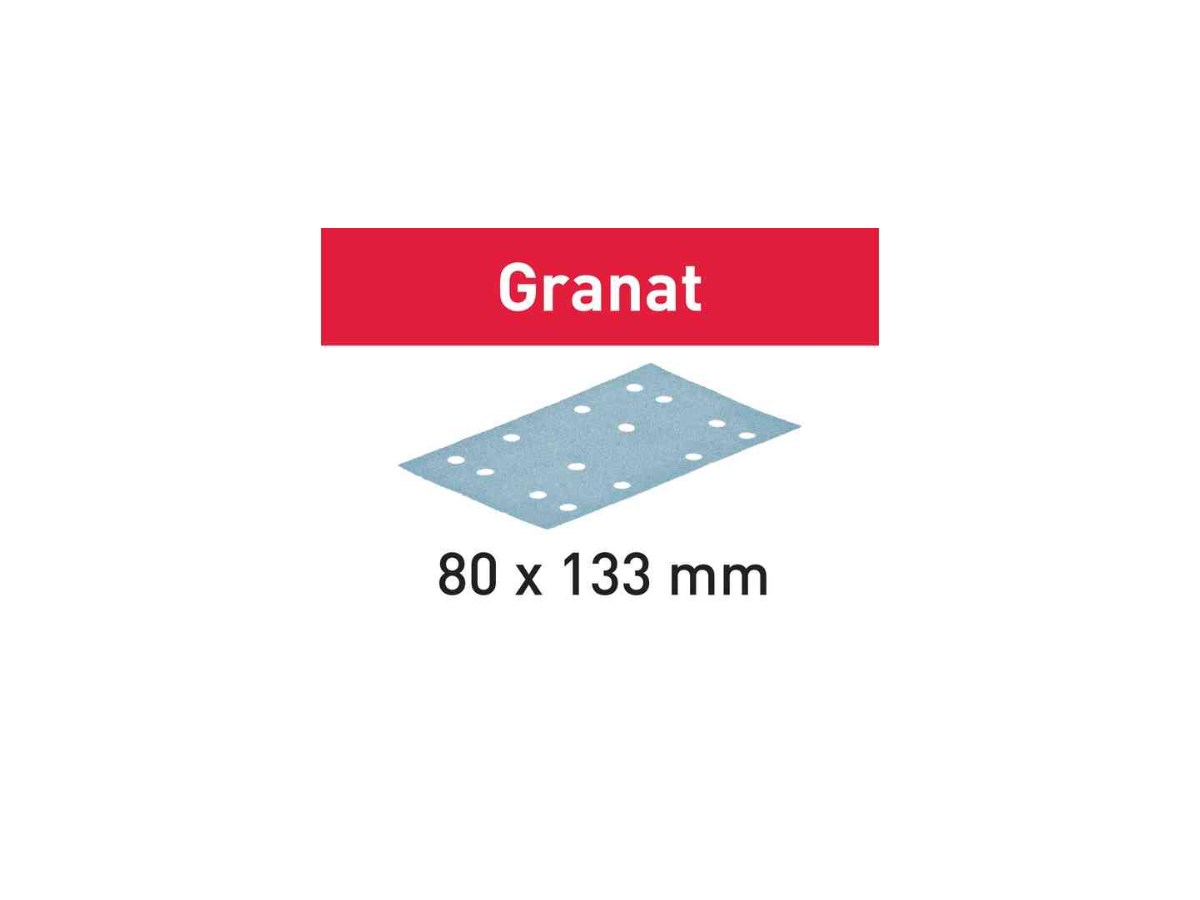 Schleifblätter 80x133 Korn 40 - Festool Granat, (Pack à 50 Stk.)