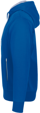 Kapuzenjacke Bonded S royalblau/silber - 55% Polyester, 45% Baumwolle, 340 g/m²