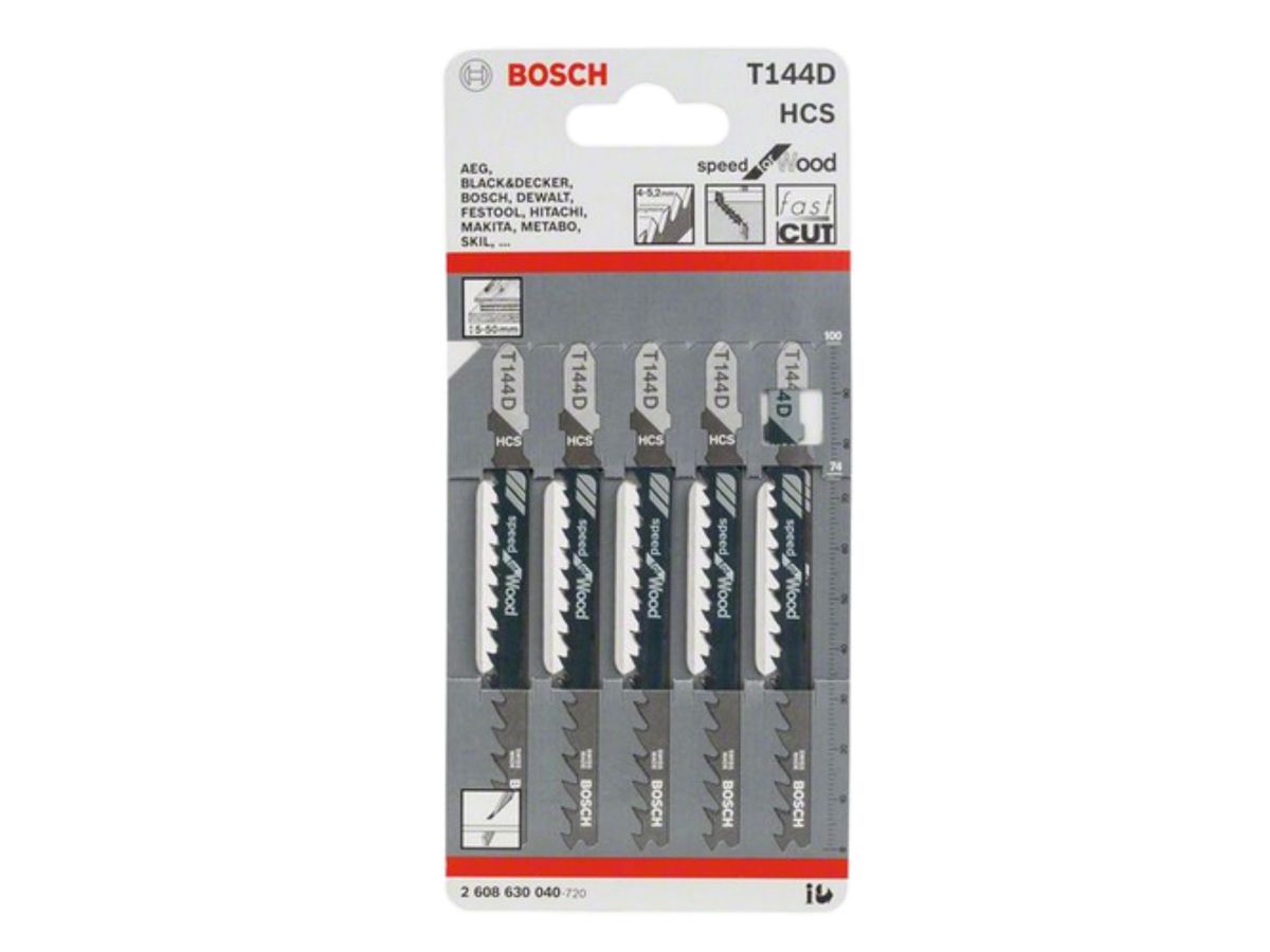 Stichsägeblatt Bosch T 144 D - für Holz, 5er-Pack