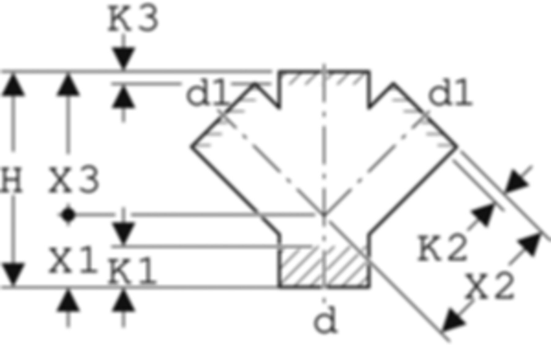 Geberit PE Doppel-Abzweig 45°