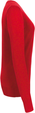 Damen-V-Pullover Prem.-Cotton XL rot - 100% Baumwolle