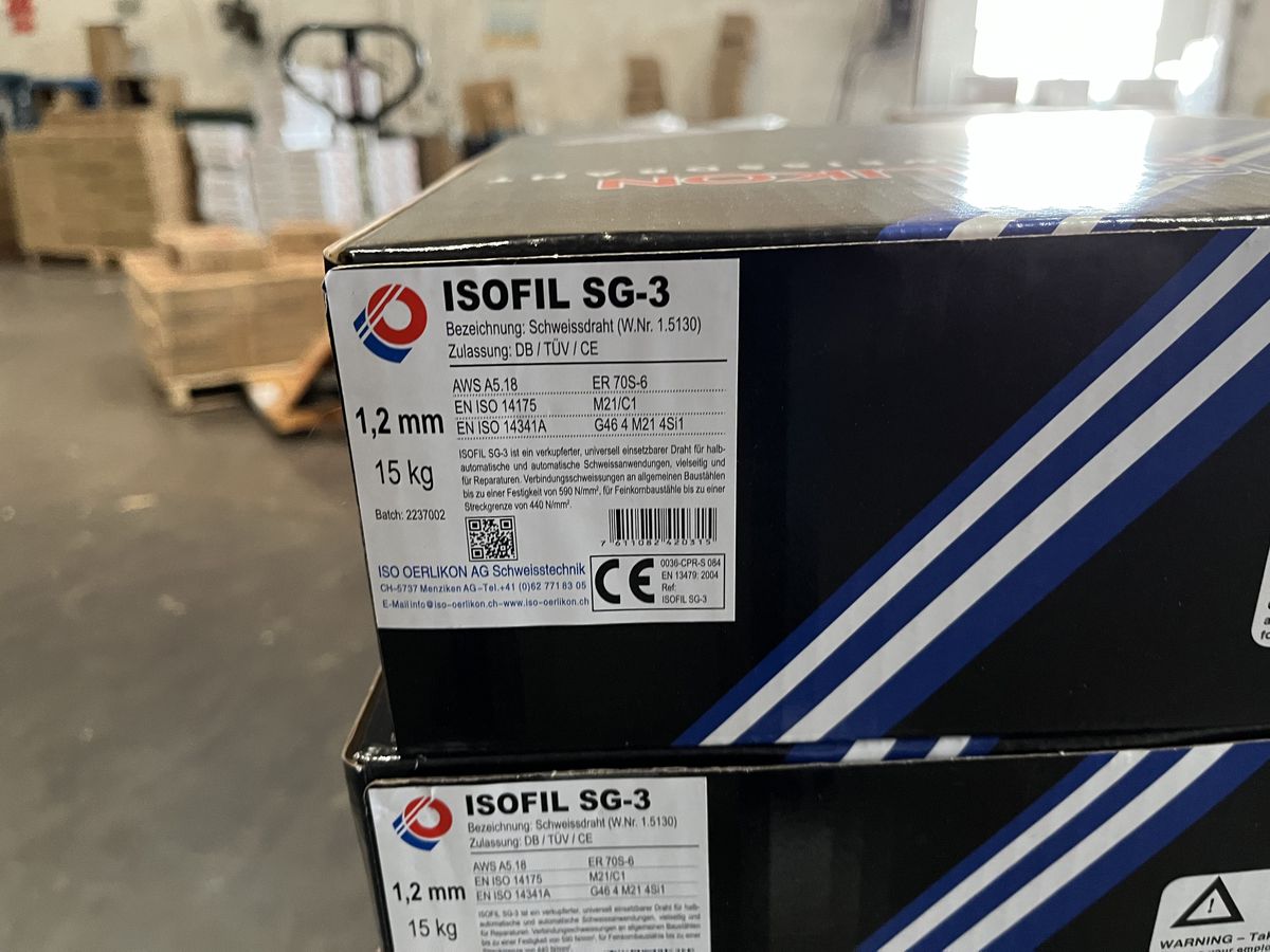 Schweissdraht SG-3 Isofil 1,2 mm - Rolle à 15,0 kg (Stähle bis 610 N/mm)