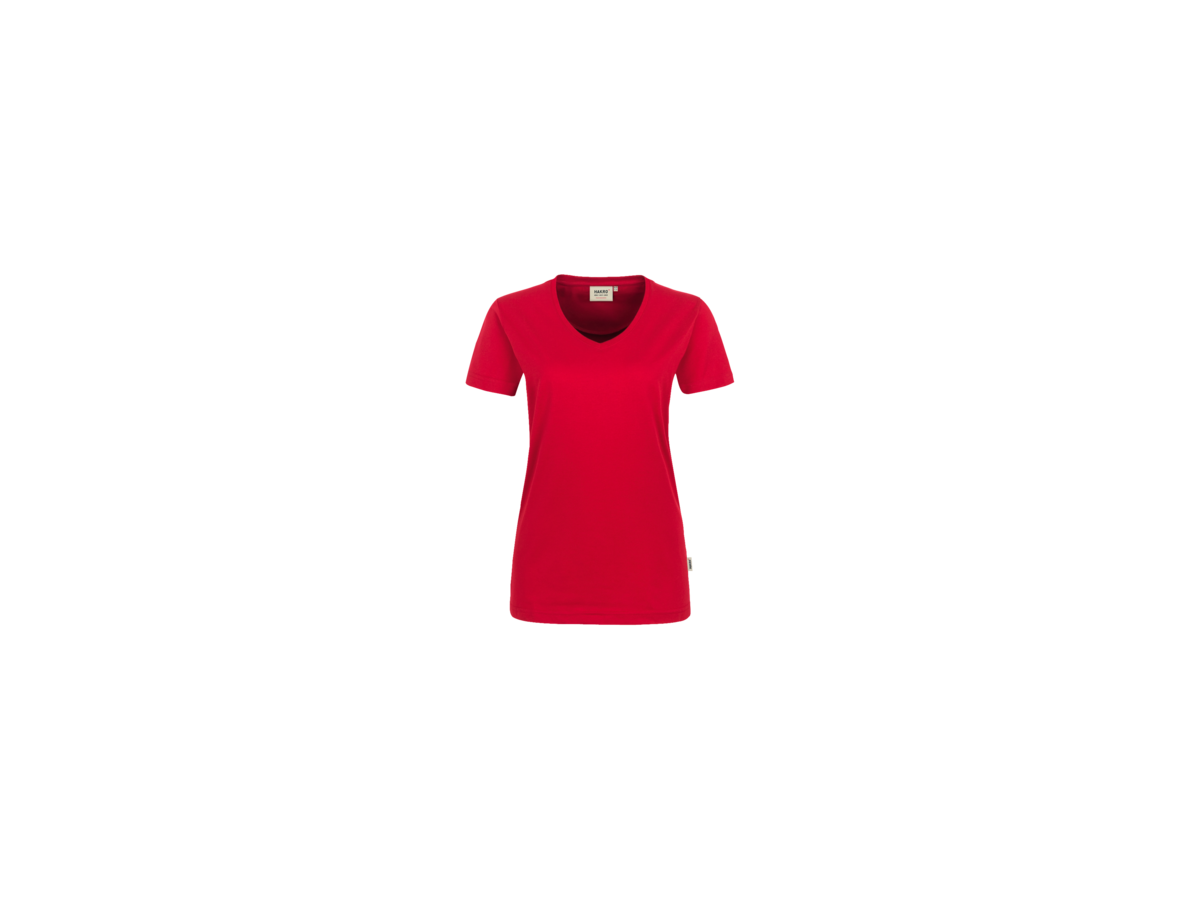 Damen-V-Shirt Performance Gr. M, rot - 50% Baumwolle, 50% Polyester, 160 g/m²