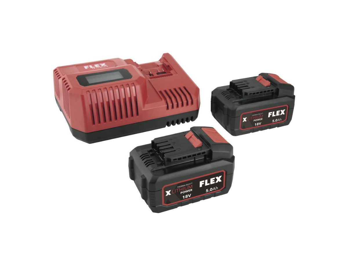 Basis P-SET 55 R, Flex - 1x Schnellladegerät, 2x Akku 18.0/5.0Ah