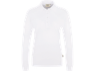 Damen-Longsleeve-Poloshirt Perf. M weiss - 50% Baumwolle, 50% Polyester, 220 g/m²