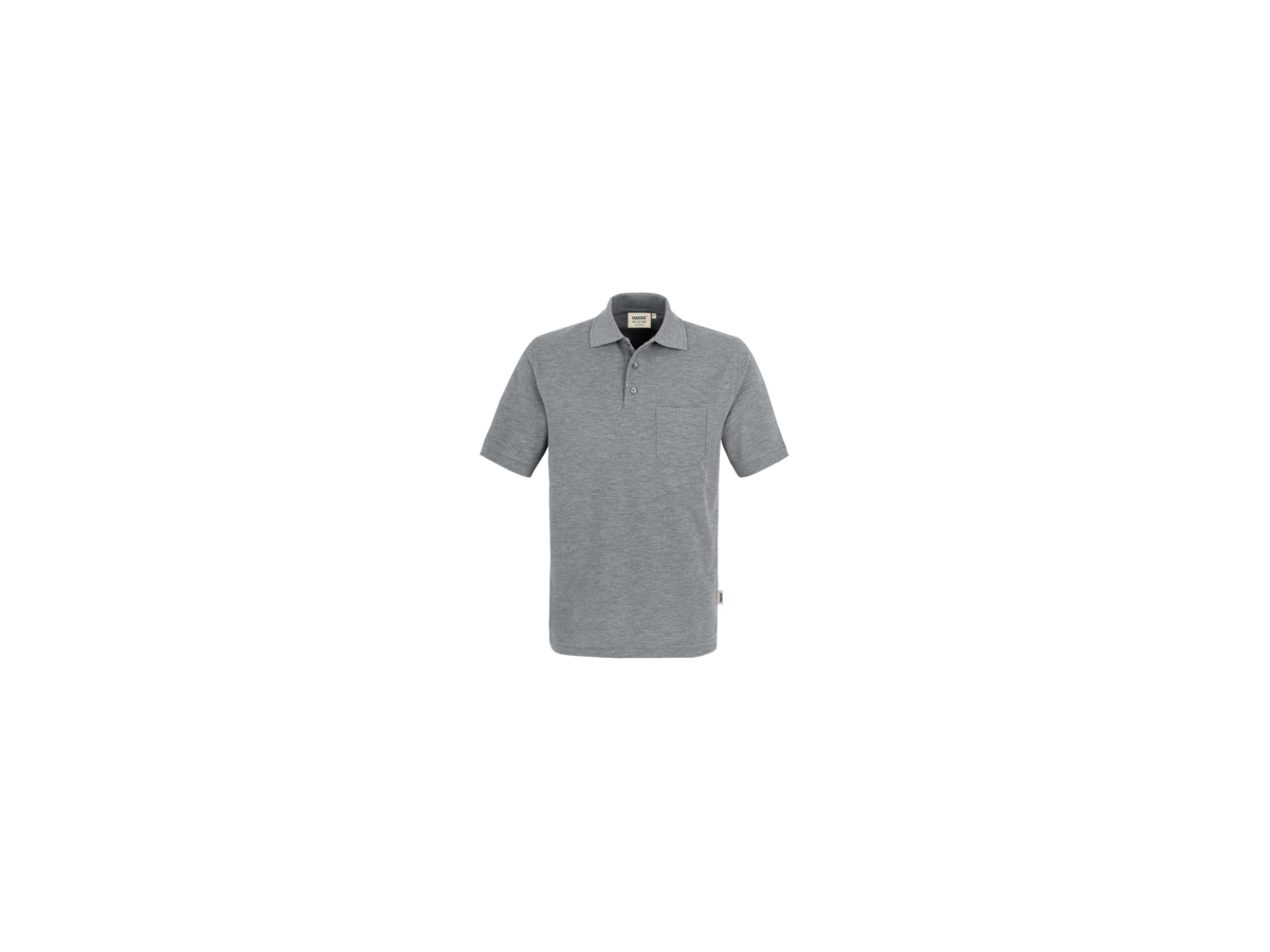 Pocket-Poloshirt Top Gr. S, grau meliert - 60% Polyester, 40% Baumwolle, 200 g/m²