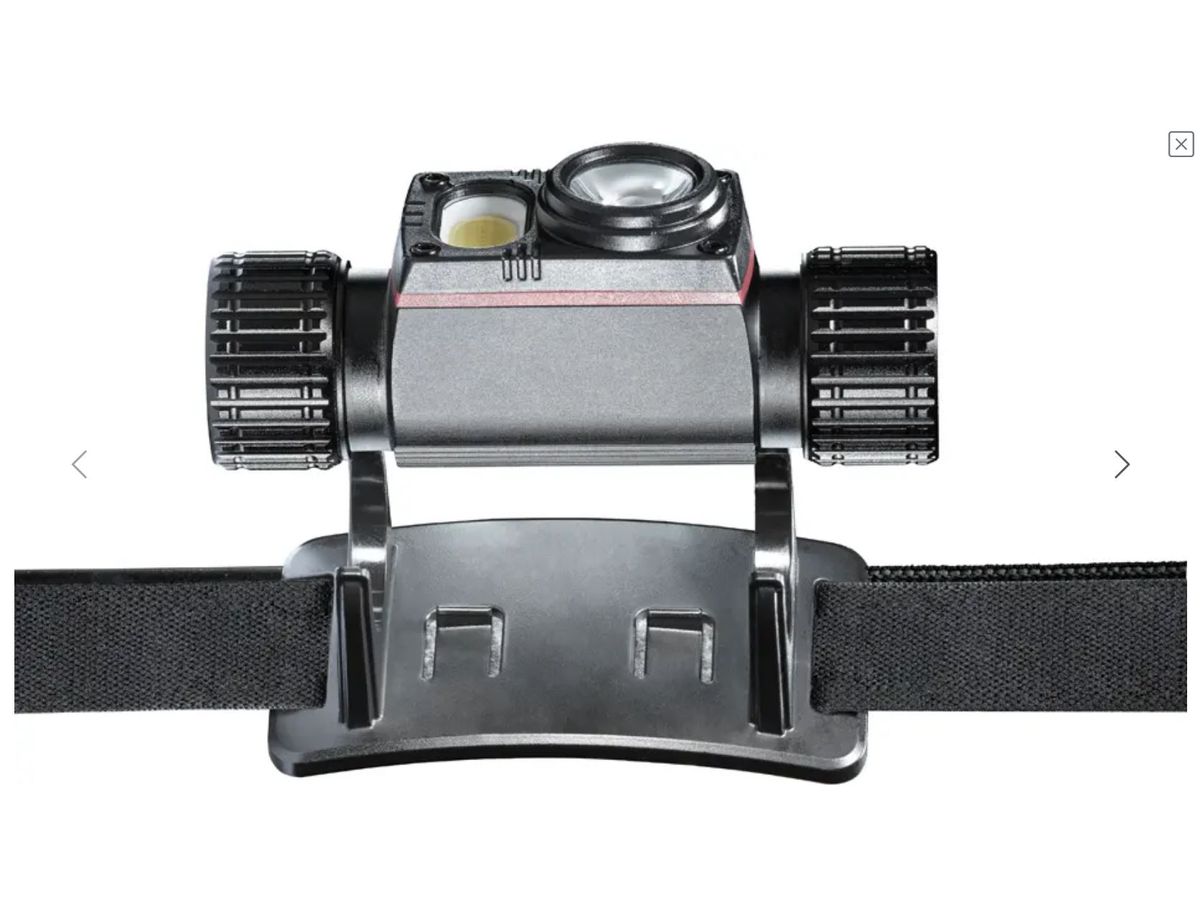 Stirn-und Taschenlampe FORTEC TACTICAL - Akku, 2500lm, 9 Std, 160 m, 3.6V 5.0Ah