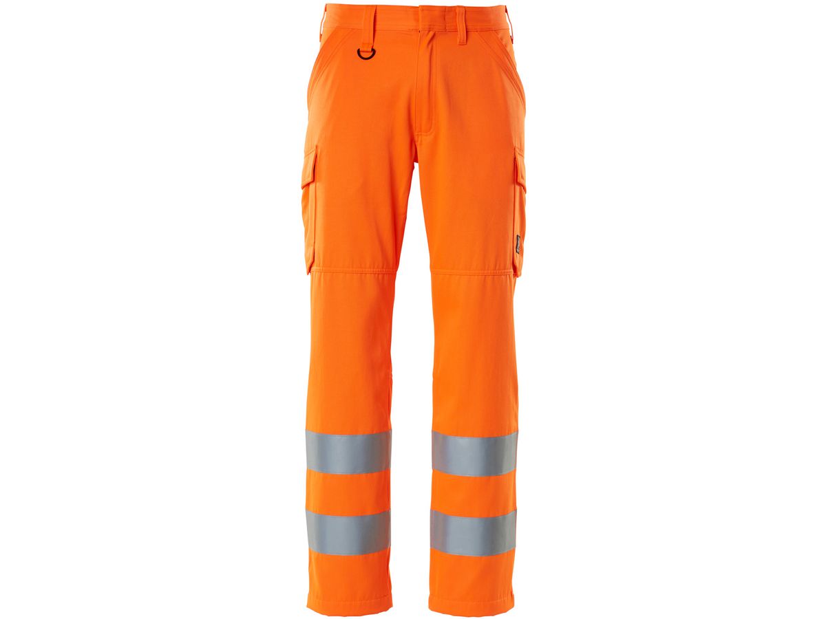 Hose mit Schenkeltaschen, Gr. 82C48 - hi-vis orange, 65% PU/35% CO, 290 g/m2