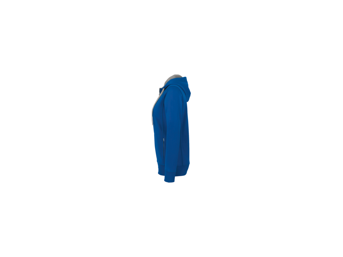 Damen-Kapuzenjacke Bonded 2XL - royalblau/silber, 75% PES/25% CO