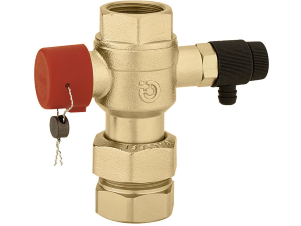 Kappenventil Caleffi Typ 5580 - mit Entleerung für Ausdehnunsgefässe