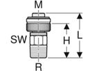 PushFit Schnellkupplung mit AG 16-R 1/2"