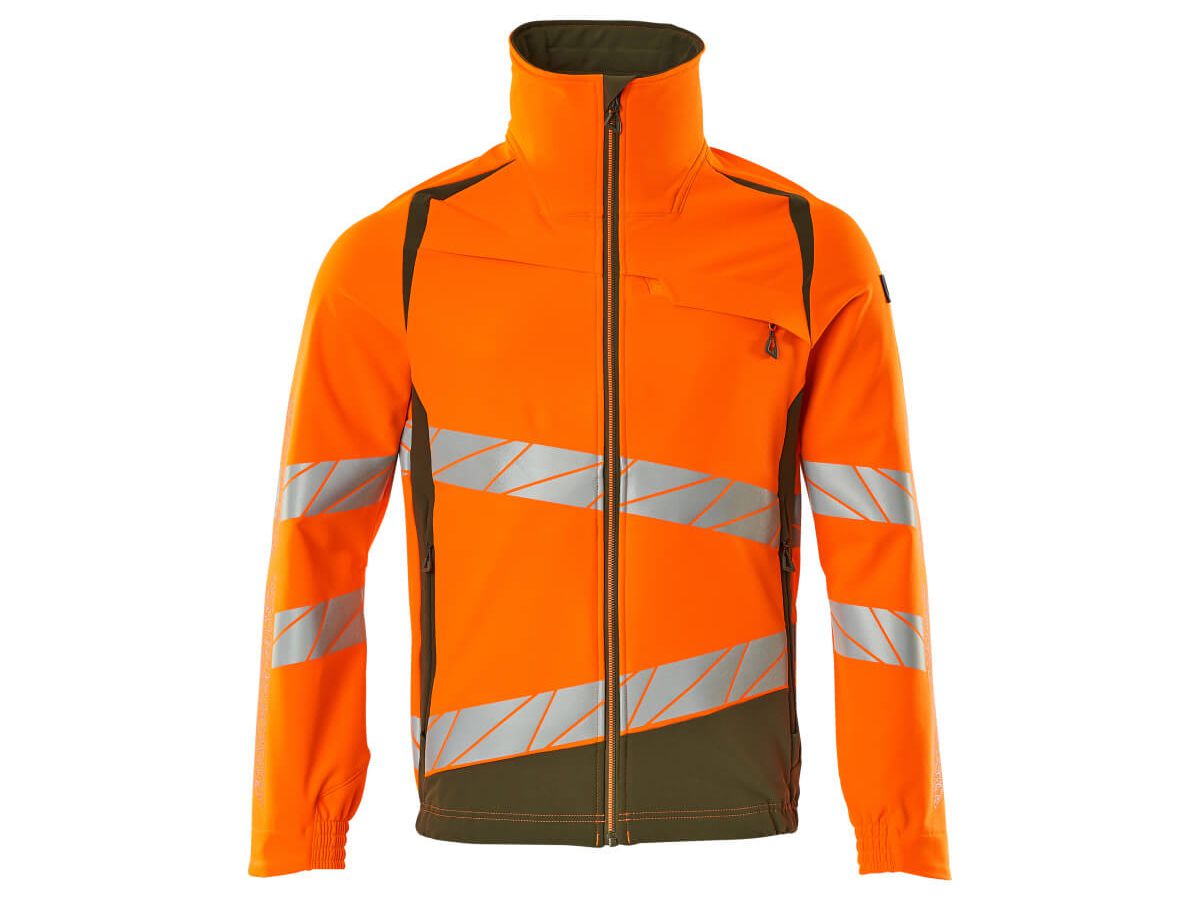 Jacke ultimate Stretch, Gr. 2XL - hi-vis orange/moosgrün