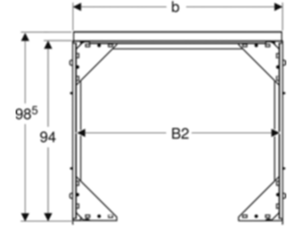 Geberit Duofix Rohbaubox für ONE - Spiegelschrank, 110 x 106 cm