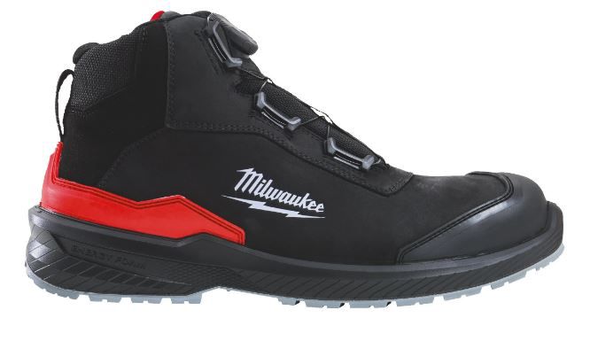 Sicherheits-Stiefel schwarz Leder - Milwaukee, FLEXTRED S3PS BOA