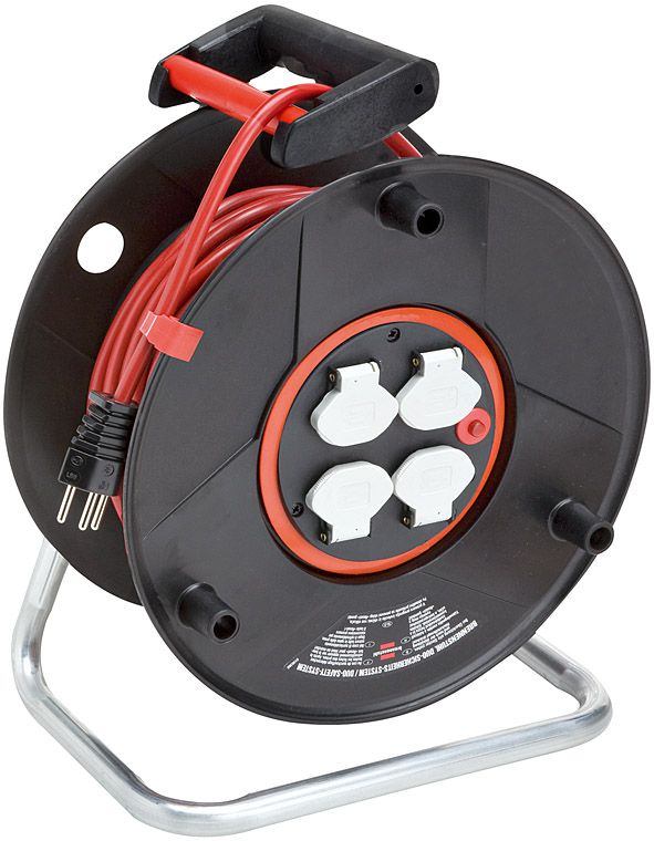 Kabelrolle mit Drehkontakt BRETEC Kunst. - H05VV-F 3G1.5 50m Rot Garant ST 290