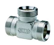 Kupplungs-T-Stück 3/4" Eurokonus - Messing vernickelt, für Klemmverschr.