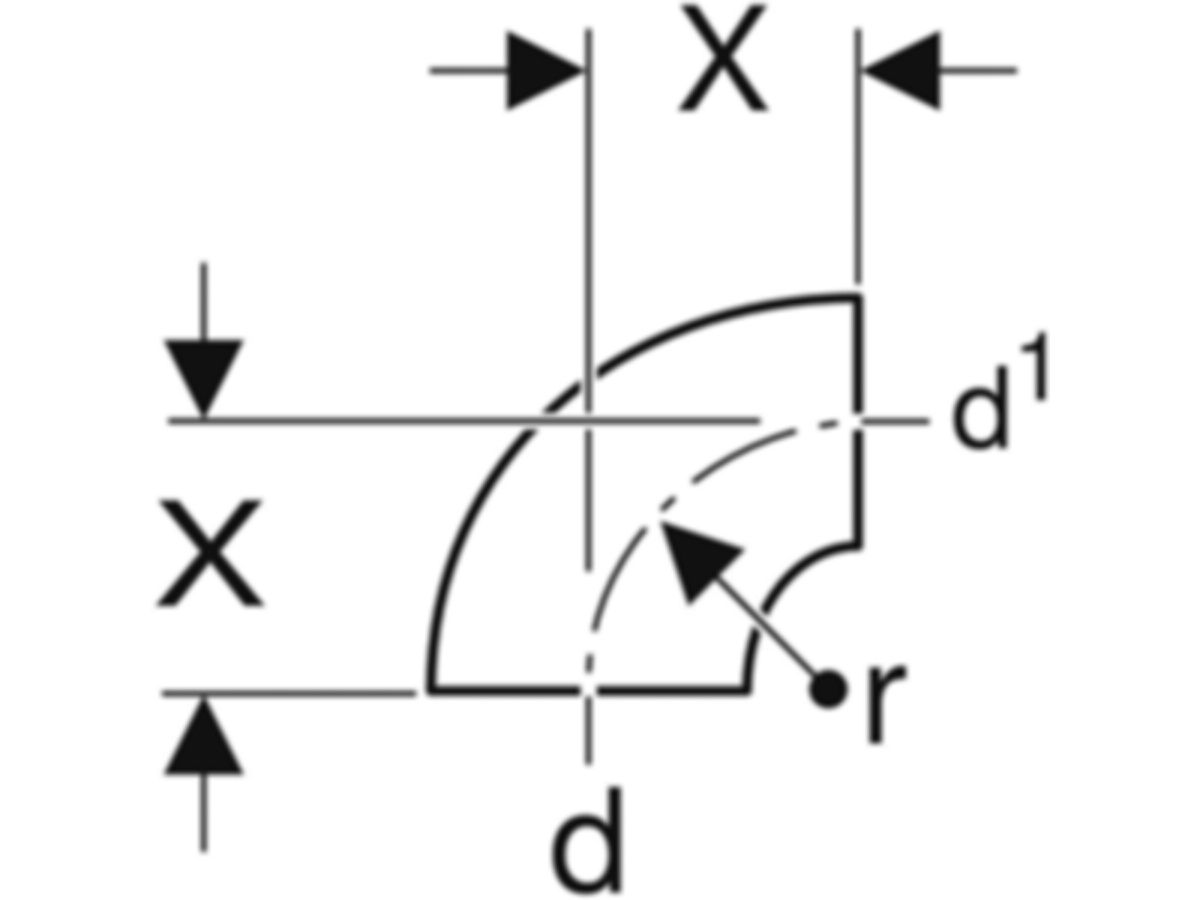 Geberit PE Bogen 90° reduziert