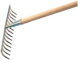 Gartenrechen, gebogene Zinken