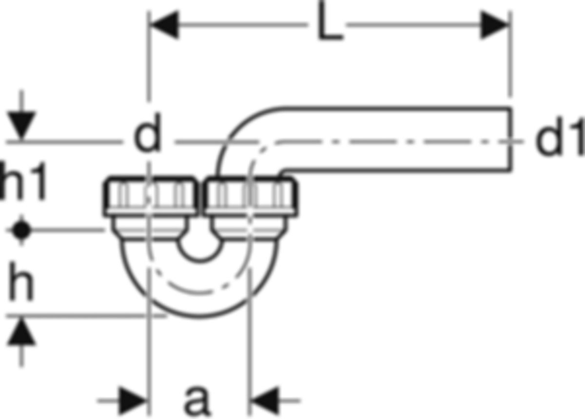 Geberit PE Sifon, senkrecht/waagrecht