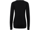 Damen-V-Pullover Prem.-Cotton S schwarz - 100% Baumwolle