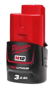 Akku-M12 Li-Ion Milwaukee B3 Red 12V - 3.0 Ah.