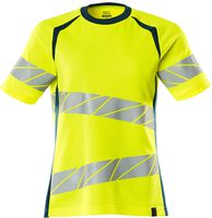 T-Shirt Damen-Passform, Gr. 2XLO - hi-vis gelb/dunkelpetroleum