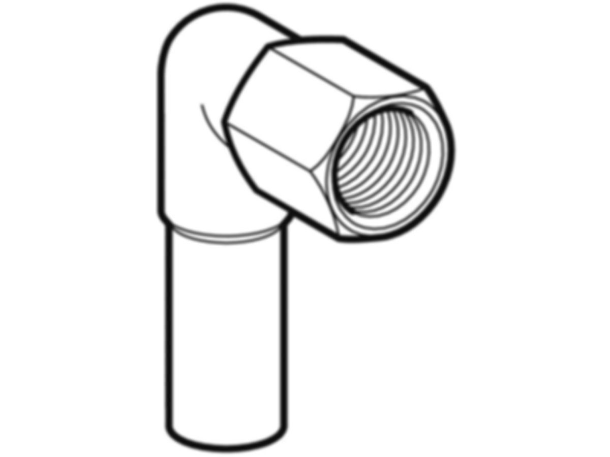 Mapress Edelstahl Übergangswinkel 90° - mit Steckende und Innengewinde