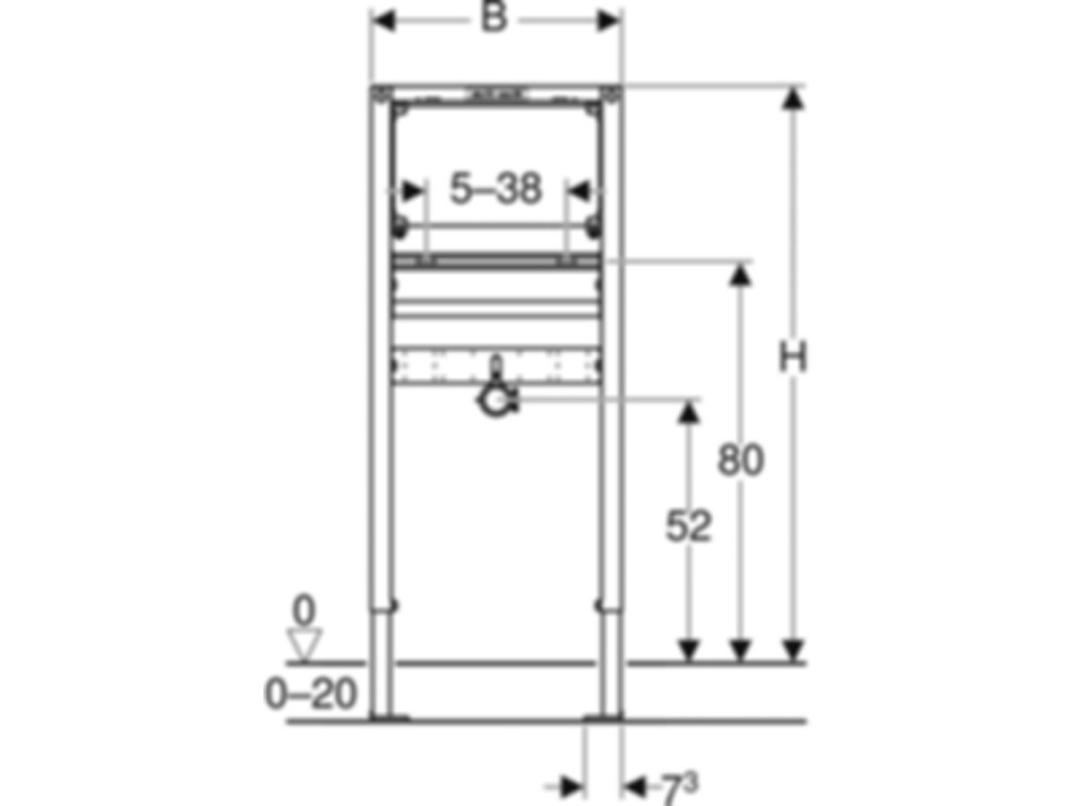 Geberit Duofix-Waschtisch-Element - für Unterputz-Wandarmatur Typ 130