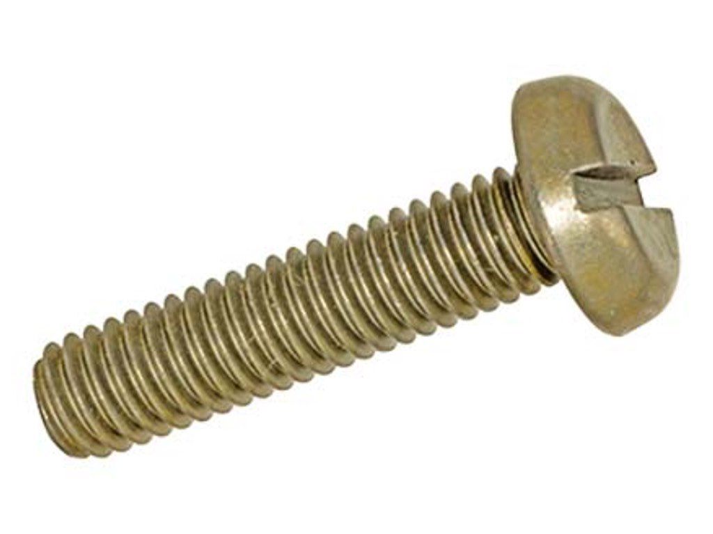 Flachkopfschrauben Pan-Head mit Schlitz - Stahl 4.8 verz. gelb chromatiert DIN 85A