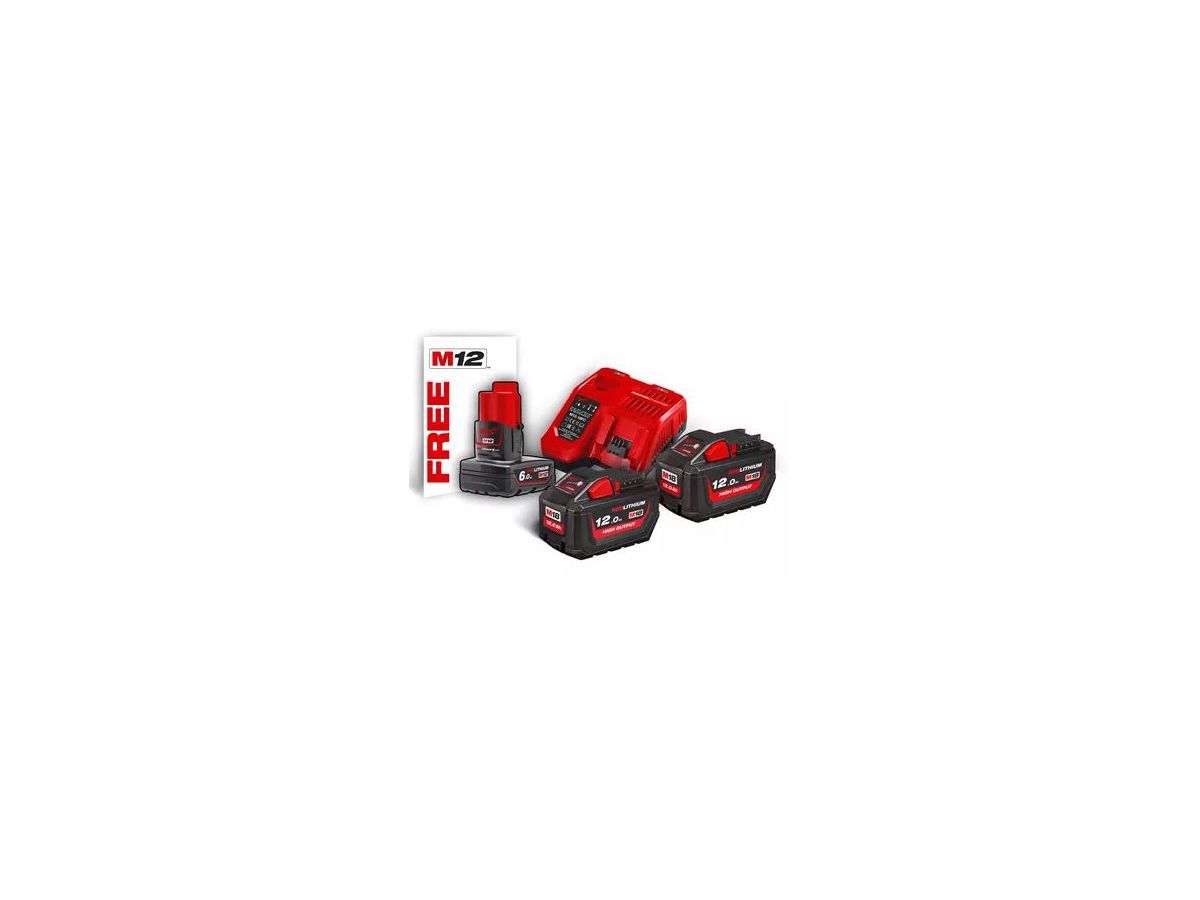 Starter-SET Milwaukee M18 HNRG-122 - mit zwei Akku + Ladegerät 12.0Ah