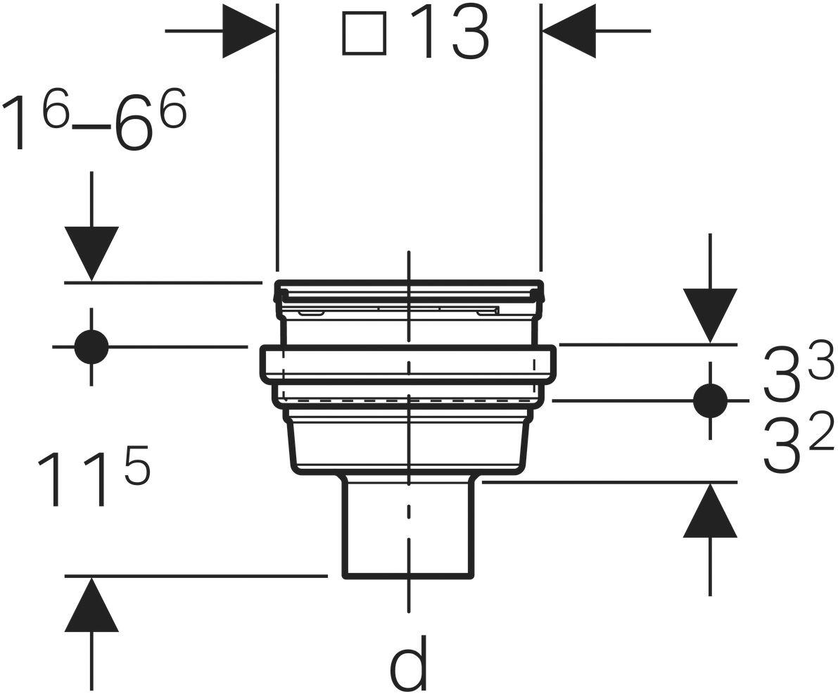 Geberit Bodeneinlauf Varino 63 - vertikal