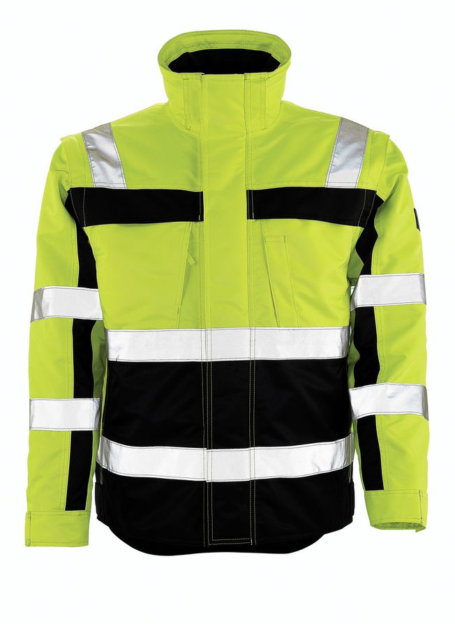 Loreto Pilotjacke fl-gelb/marine Gr. XL - 100% Polyester Fluoreszie. m. Reflexstr.