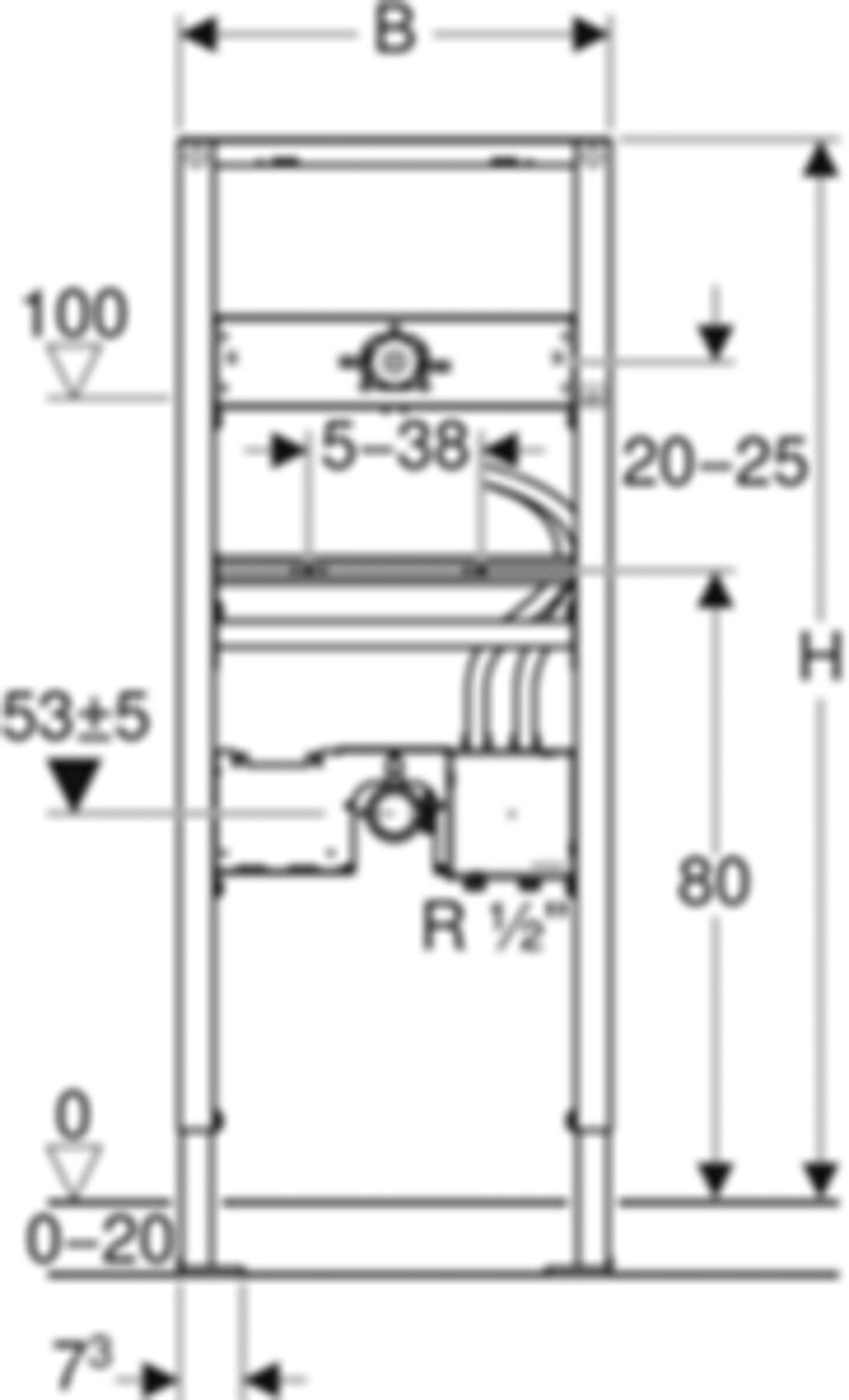 Geberit Duofix Element für Waschtisch - 130 cm Wandarmatur mit Unterputzfunktio