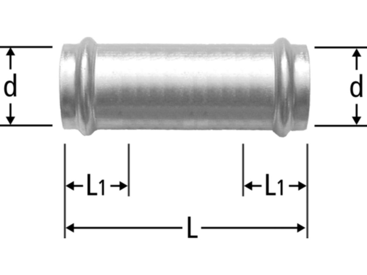 Optipress-Inox-Schiebemuffe