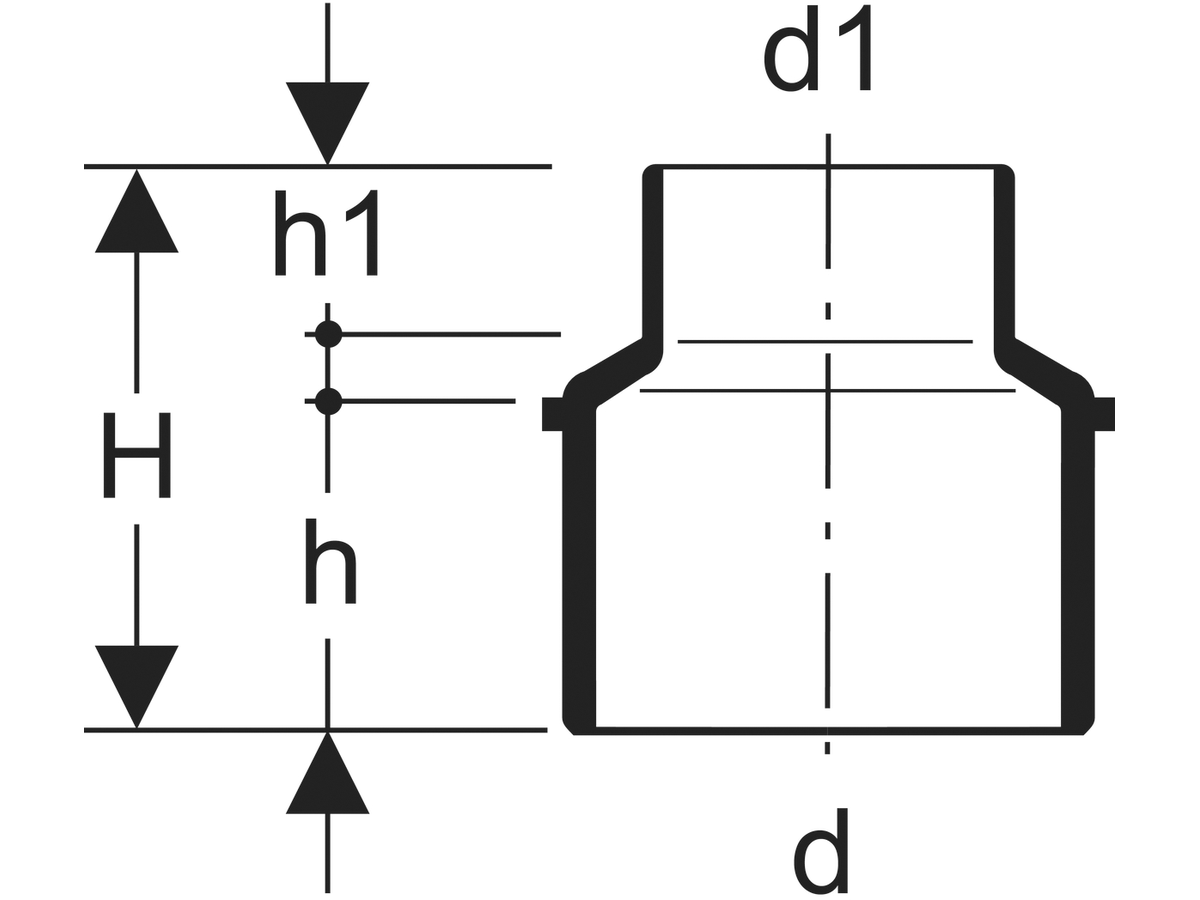 Geberit-Silent Reduktion 125/110 - zentrisch, lang