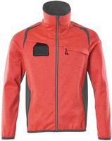 Fleecepullover mit Reissverschl. Gr. 2XL - hi-vis rot/dunkelanthrazit 94%PES/6% EL