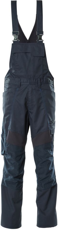 Latzhose mit Knietaschen - mit Stretch-Einsätzen, 65% PES / 35% CO