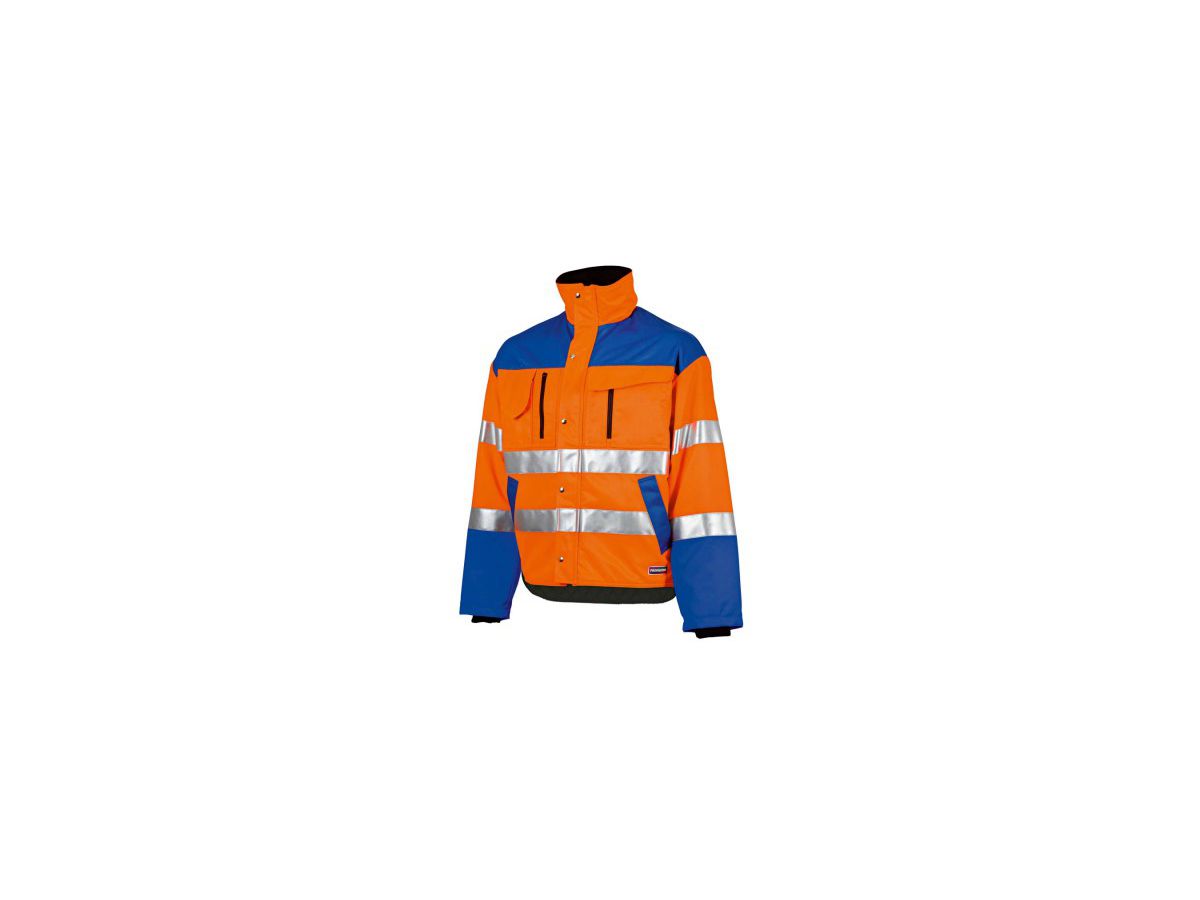 Winterjacke Warnschutz Gr. M - leuchtorange/blau, mit Reflexstreifen