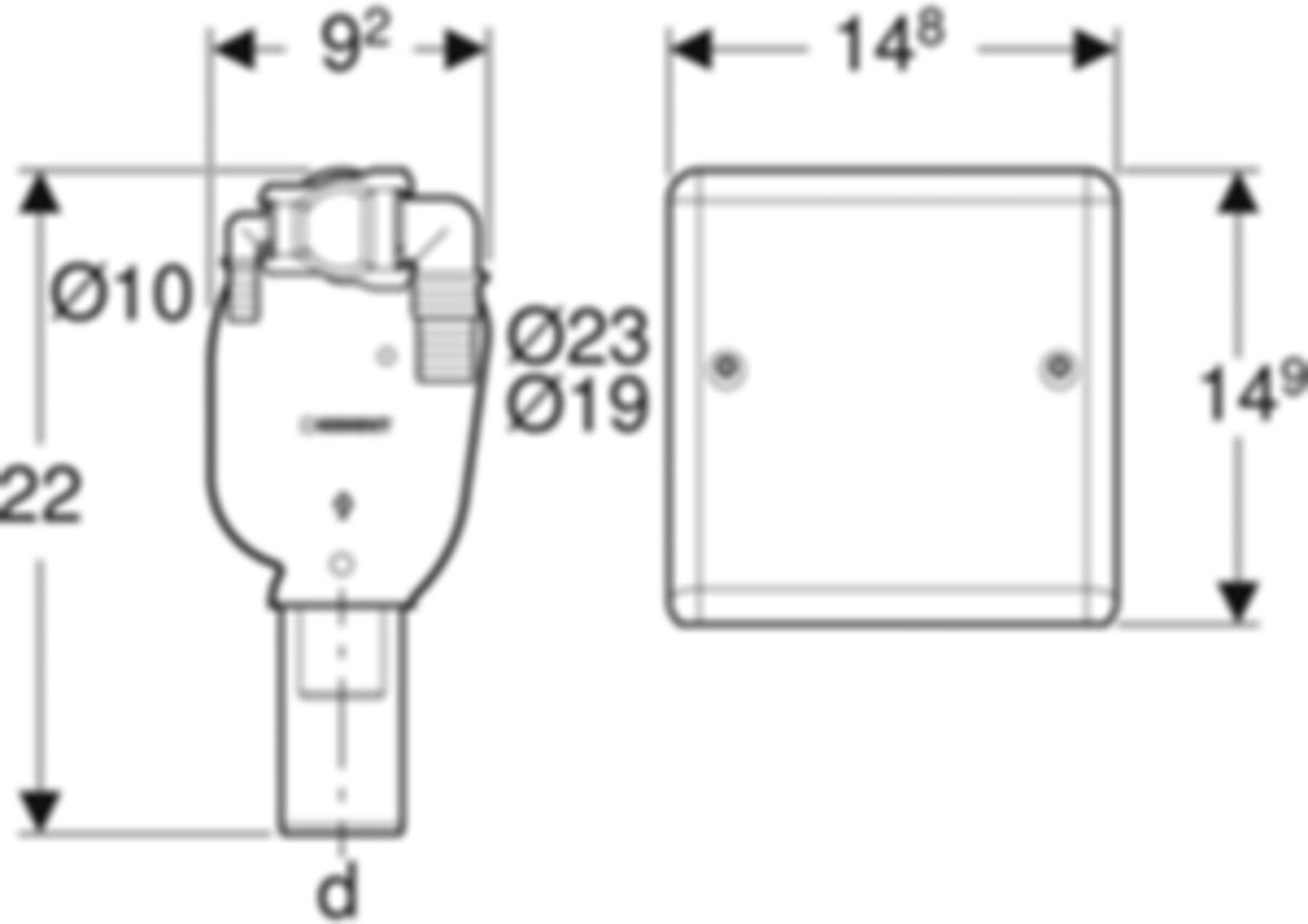 Geberit PE Fertigbauset für UP-Sifon - für Wasch- und Geschirrspülmaschine