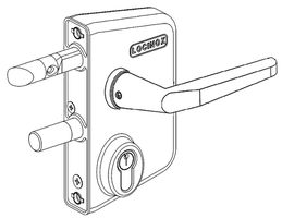 Torschloss LOCINOX mit Alu-Drücker und - Eurozylinder inkl. 3 Schlüssel