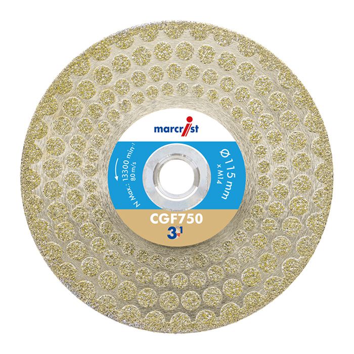 Diamanttrenn-und Schleifscheibe CGF 750 - Marcrist,ø115mm, Fliesen, Marmor, Granit