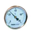 Präzisionsthermometer Temperatur 0-80°C - 1/2" Anschluss hinten, Fühlerlänge 39 mm