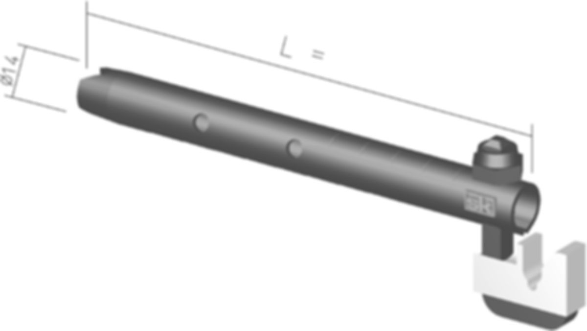 Rohrkonsole Ø 14 mm mit vertikal - verstellbarem Bügel