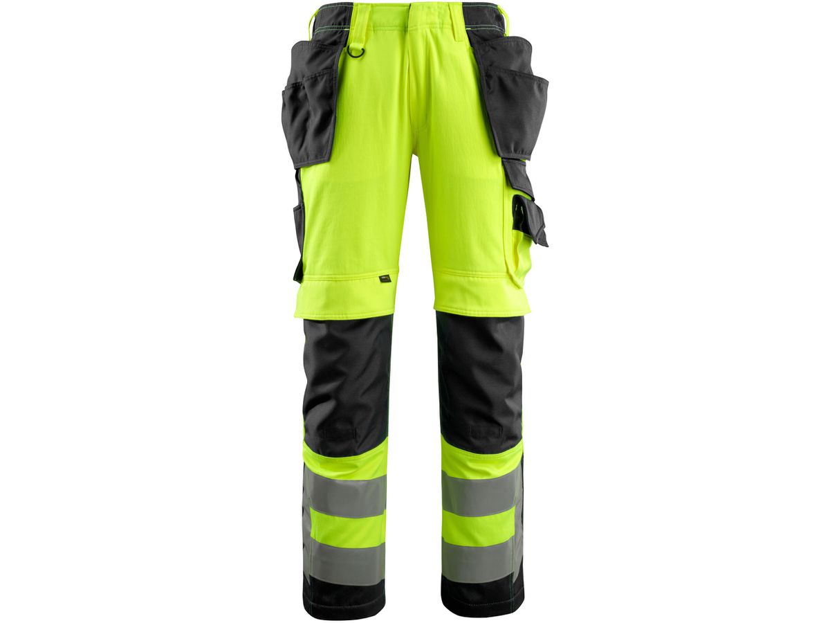 Wigan Hose mit CORDURA Knie/Hängetaschen - Gr. 82C56, hi-vis gelb/schwarz