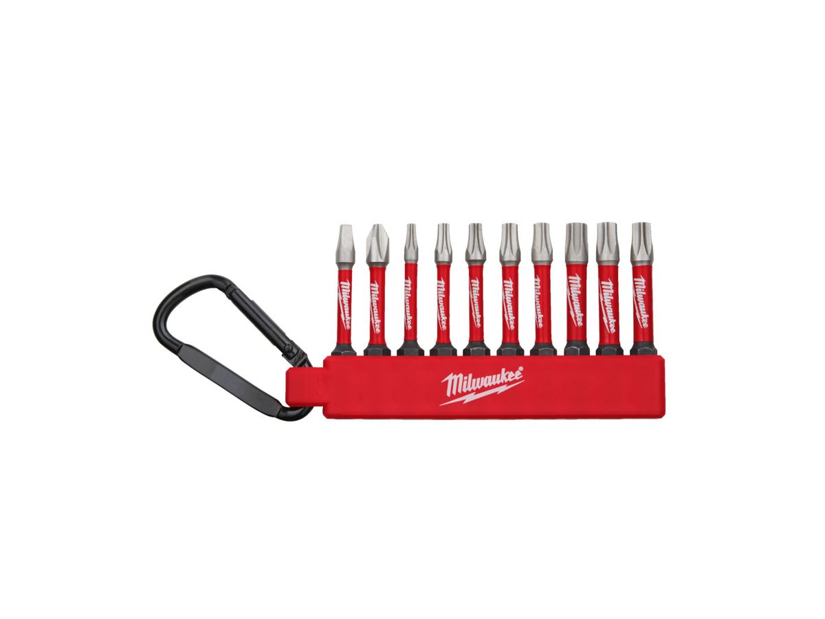 Shockwave Bit SET 10-tlg. 1/4" - Milwaukee, mit Karabiner